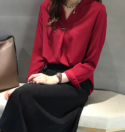 ZL751 Pretty Blouse Red