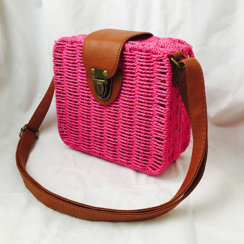 KW80397 Vintage Style Bag Hot Pink