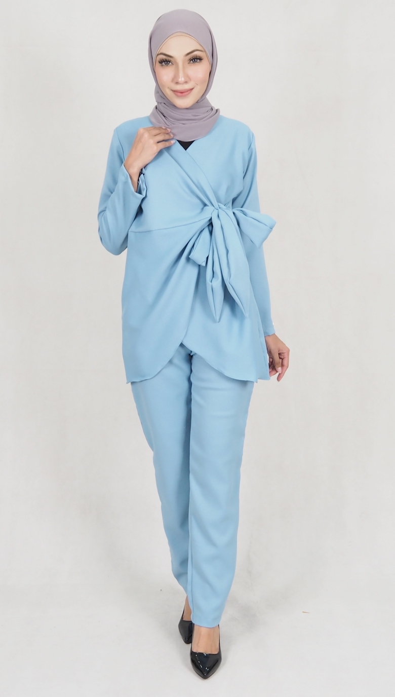 SW5157 Fashion Top & Pant Set Light Blue