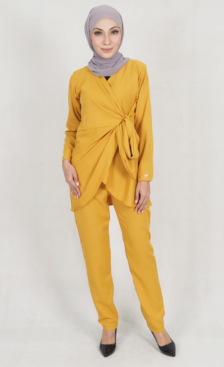 SW5157 Fashion Top & Pant Set Mustard