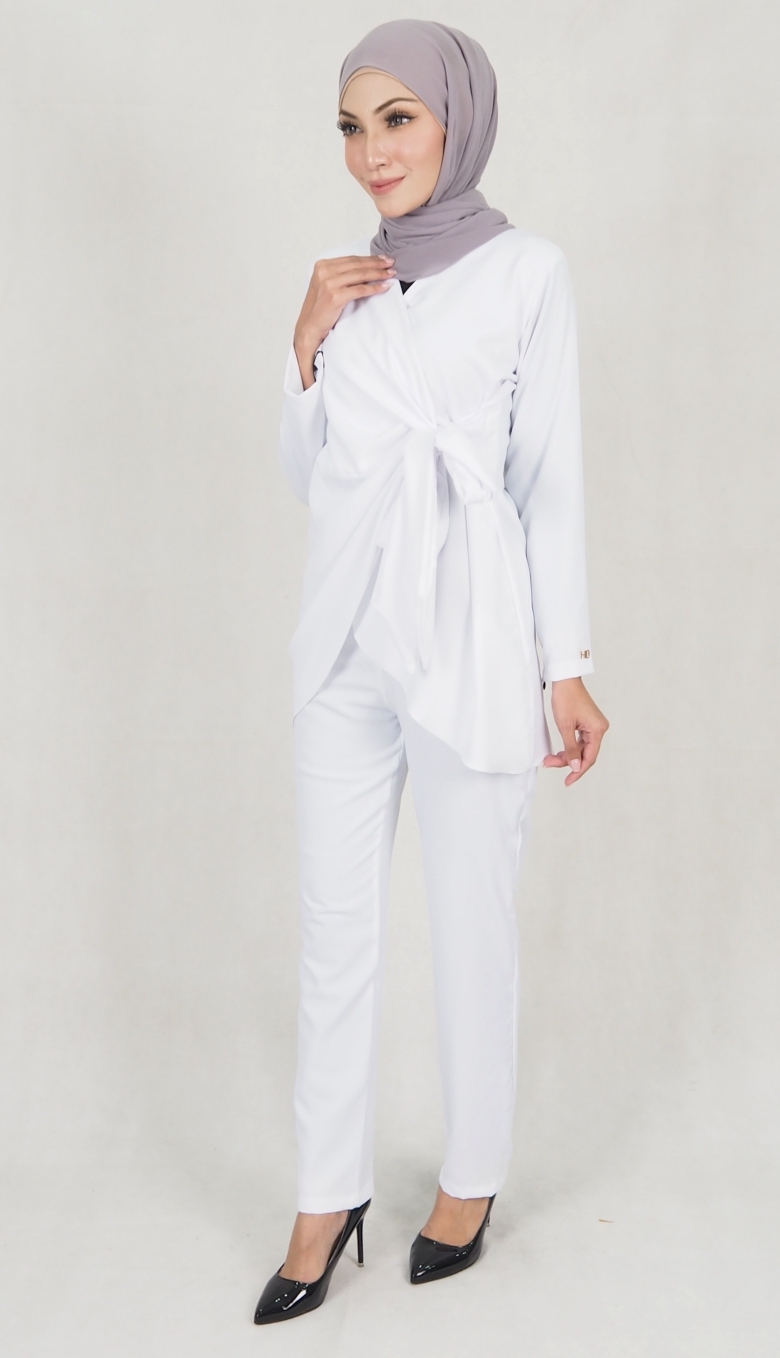 SW5157 Fashion Top & Pant Set White