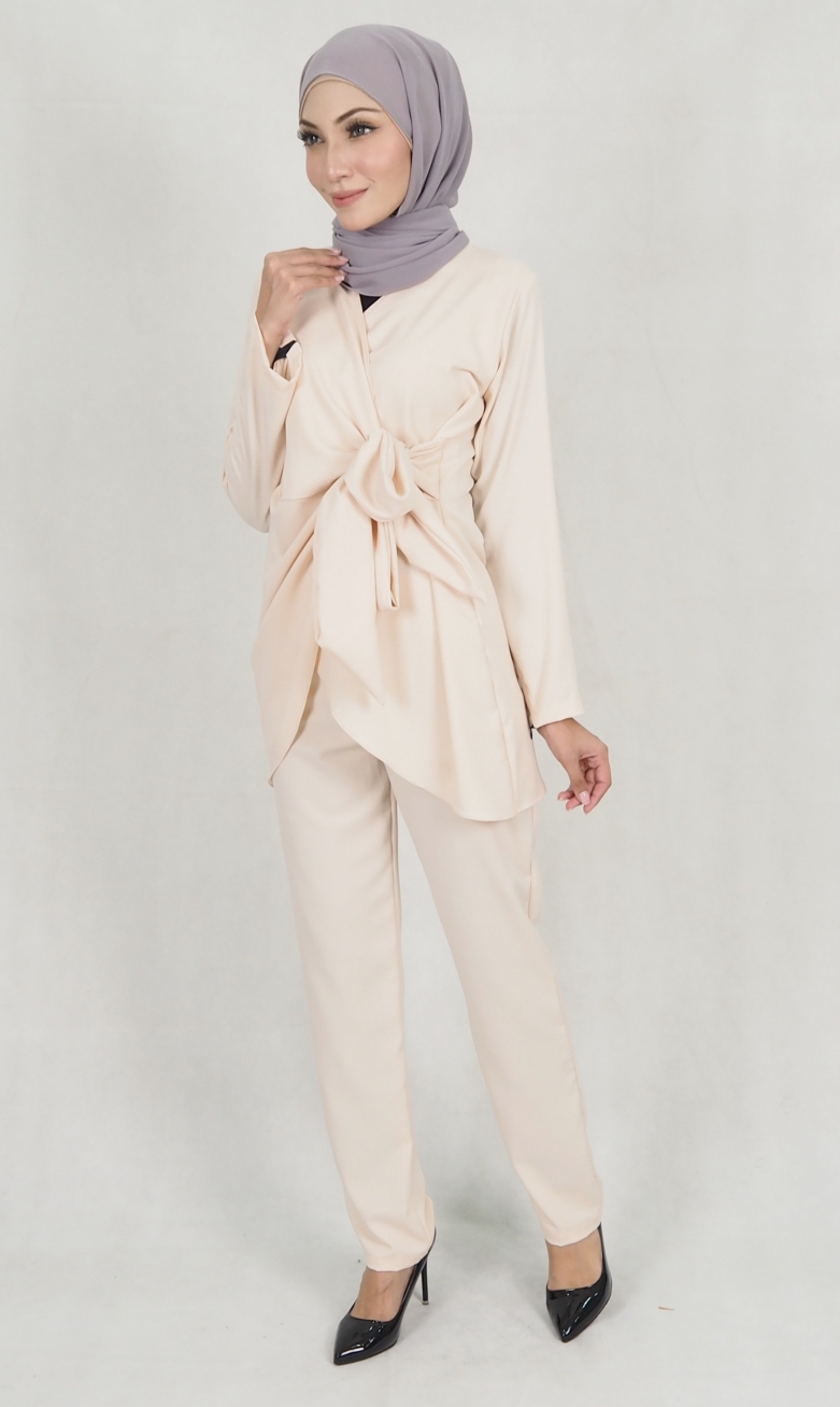 SW5158 Top & Pant Set (Plus Size) Cream