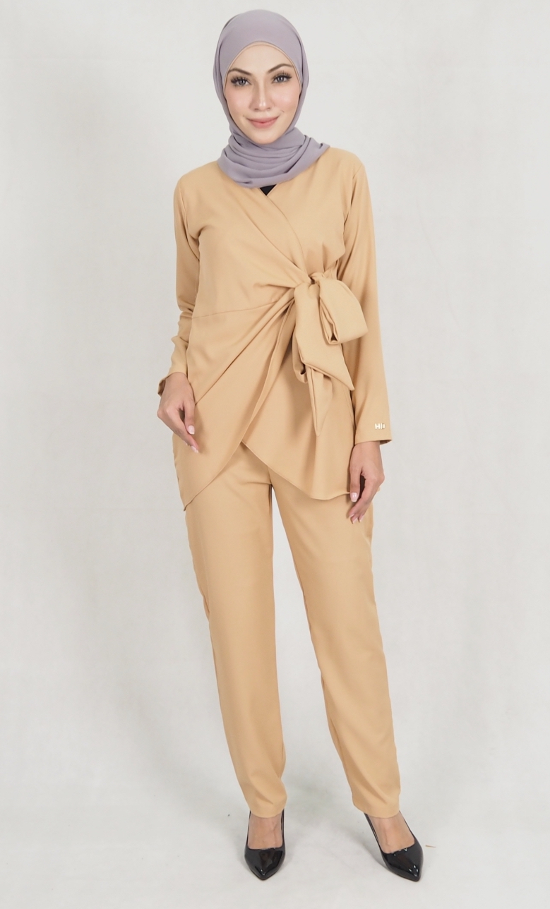 SW5158 Top & Pant Set (Plus Size) Dark Brown