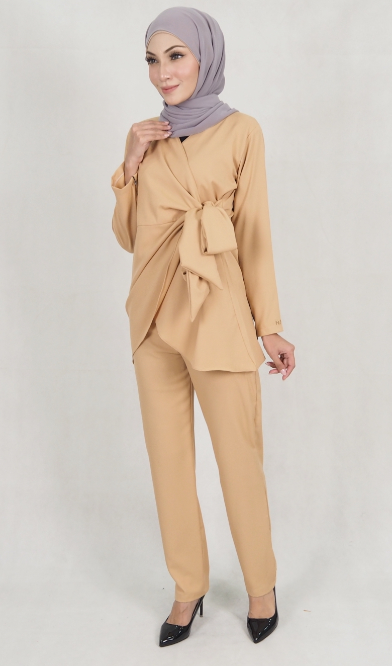 SW5158 Top & Pant Set (Plus Size) Dark Brown