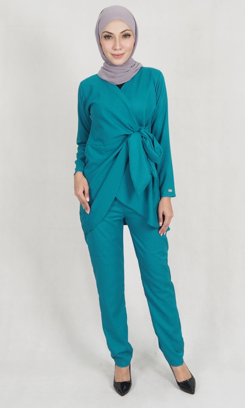 SW5158 Top & Pant Set (Plus Size) Dark Green