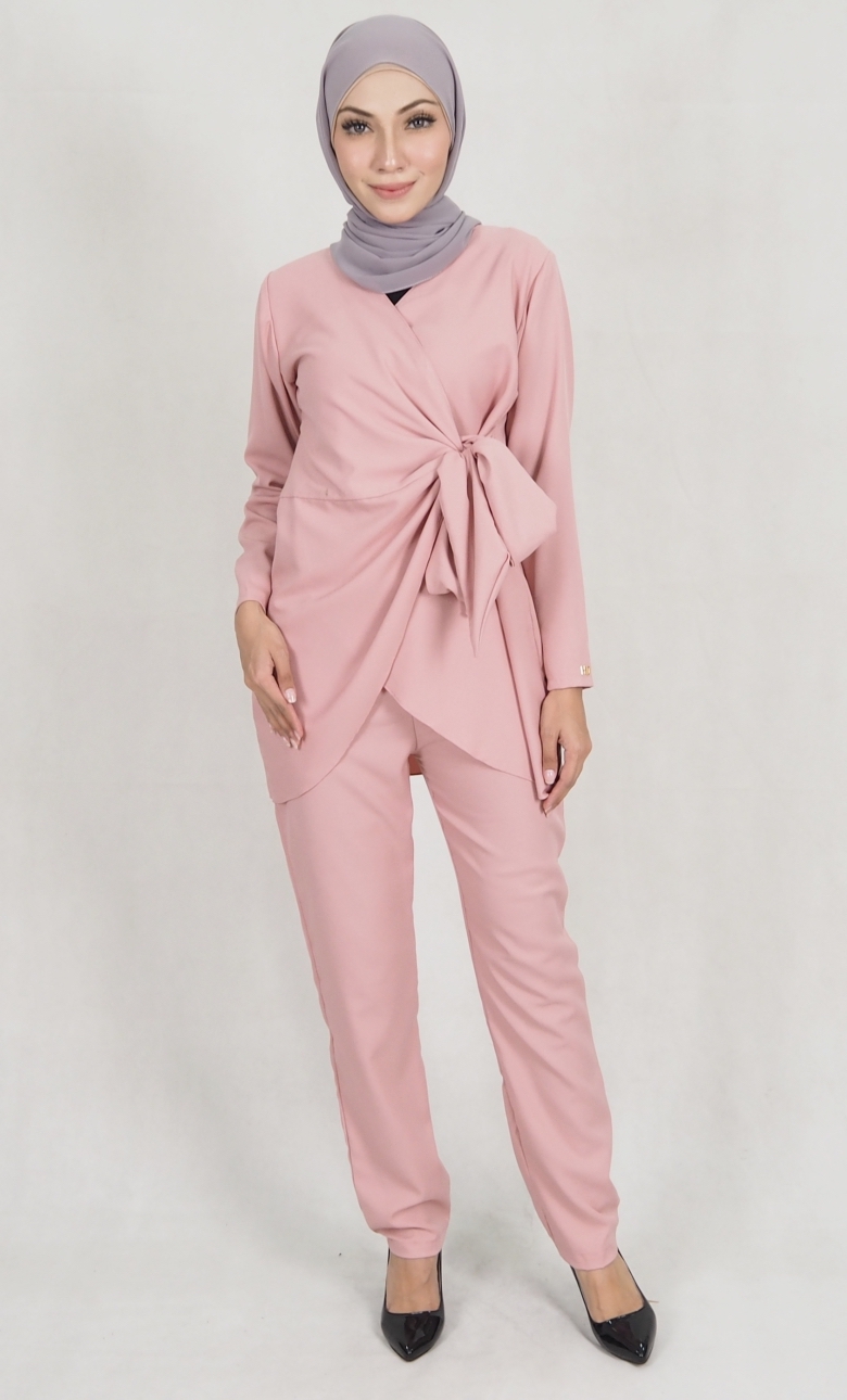 SW5158 Top & Pant Set (Plus Size) Dusty Pink