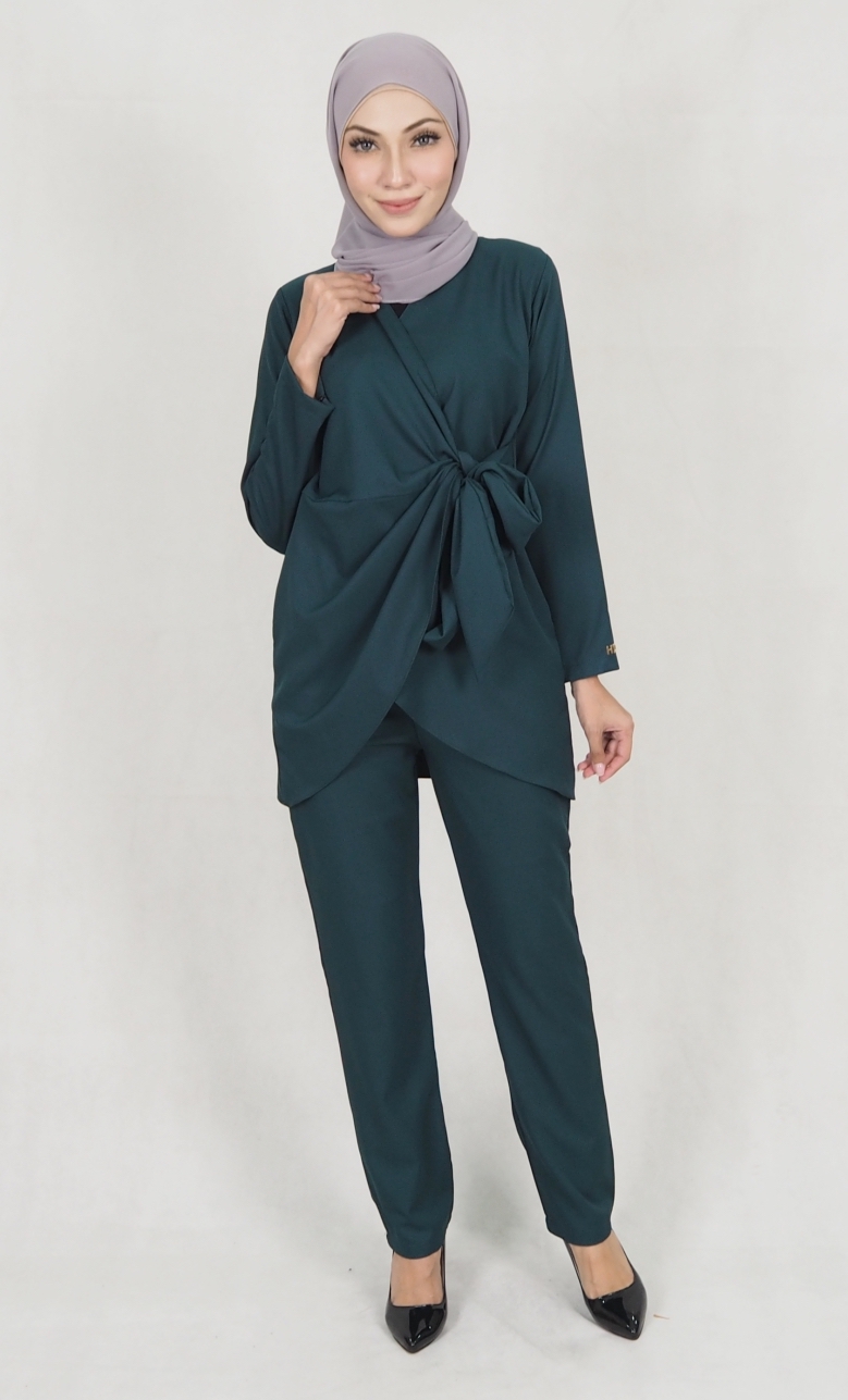 SW5158 Top & Pant Set (Plus Size) Emerald Green