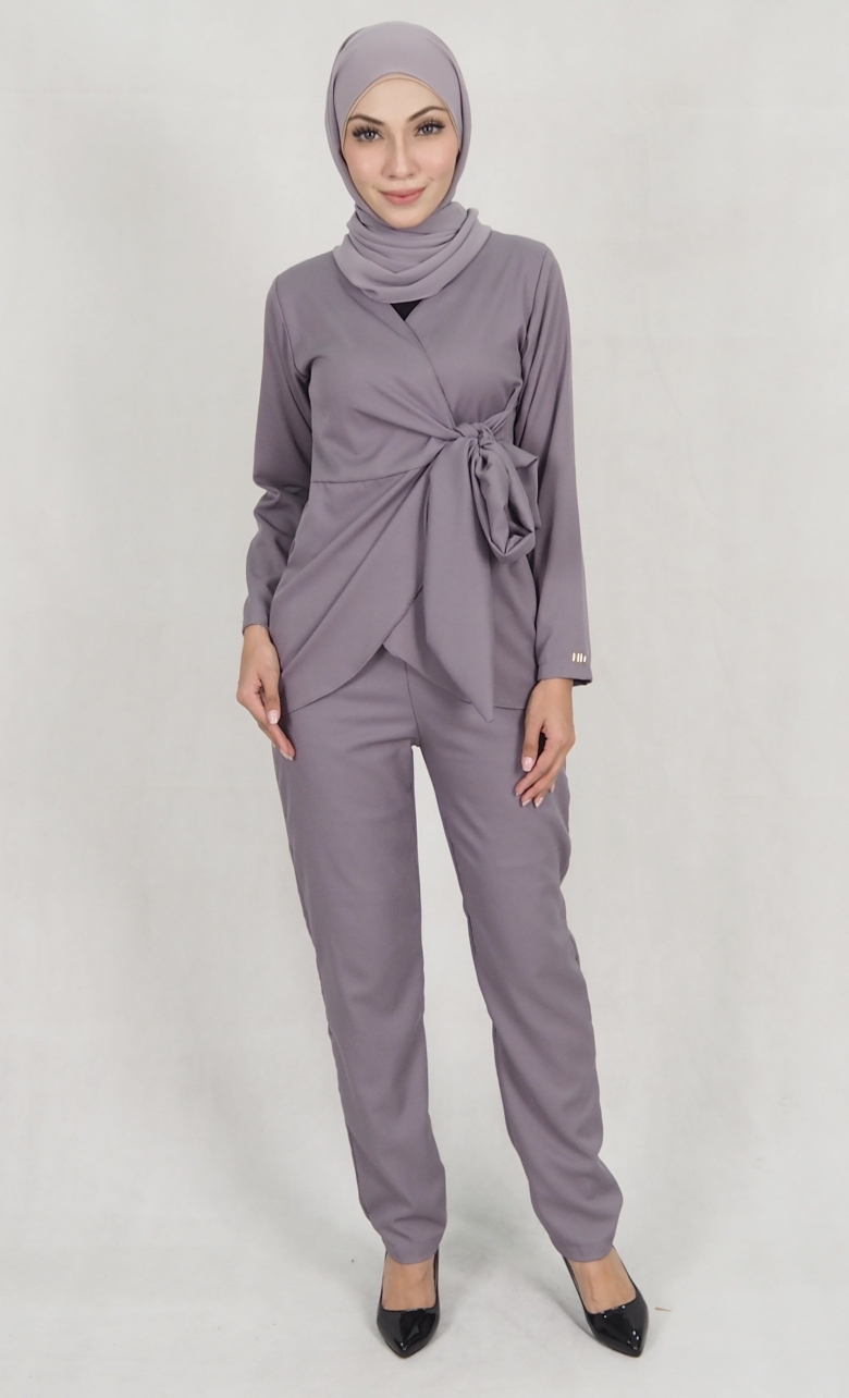 SW5158 Top & Pant Set (Plus Size) Grey