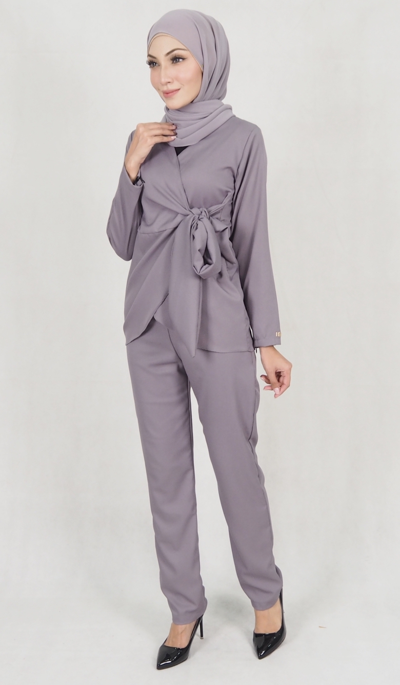 SW5158 Top & Pant Set (Plus Size) Grey