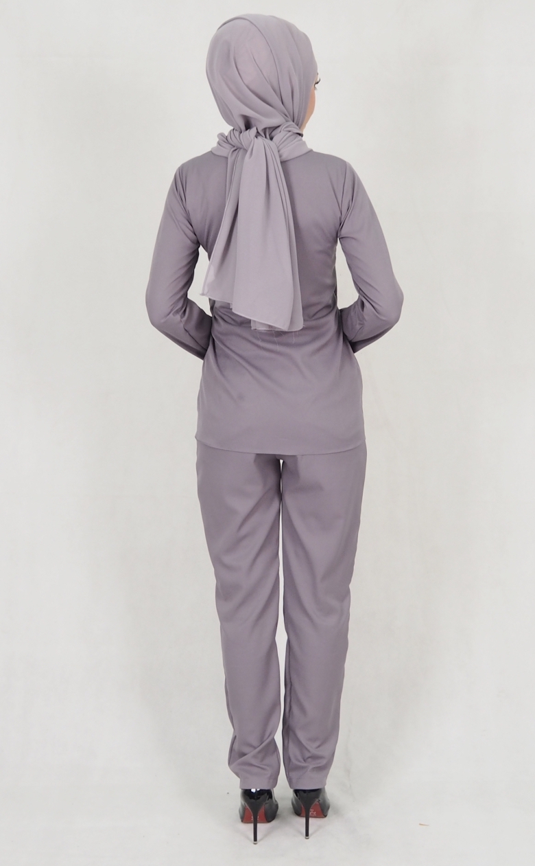 SW5158 Top & Pant Set (Plus Size) Grey