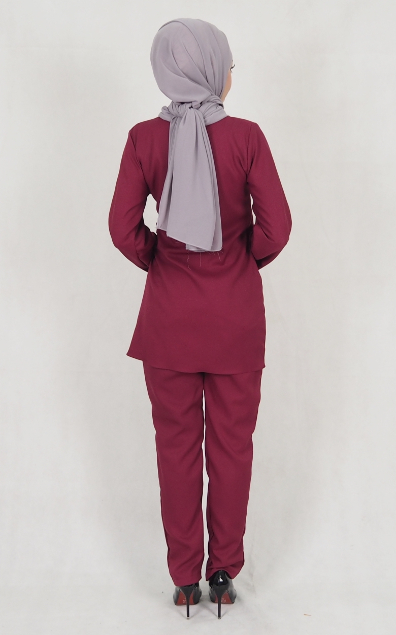SW5158 Top & Pant Set (Plus Size) Maroon
