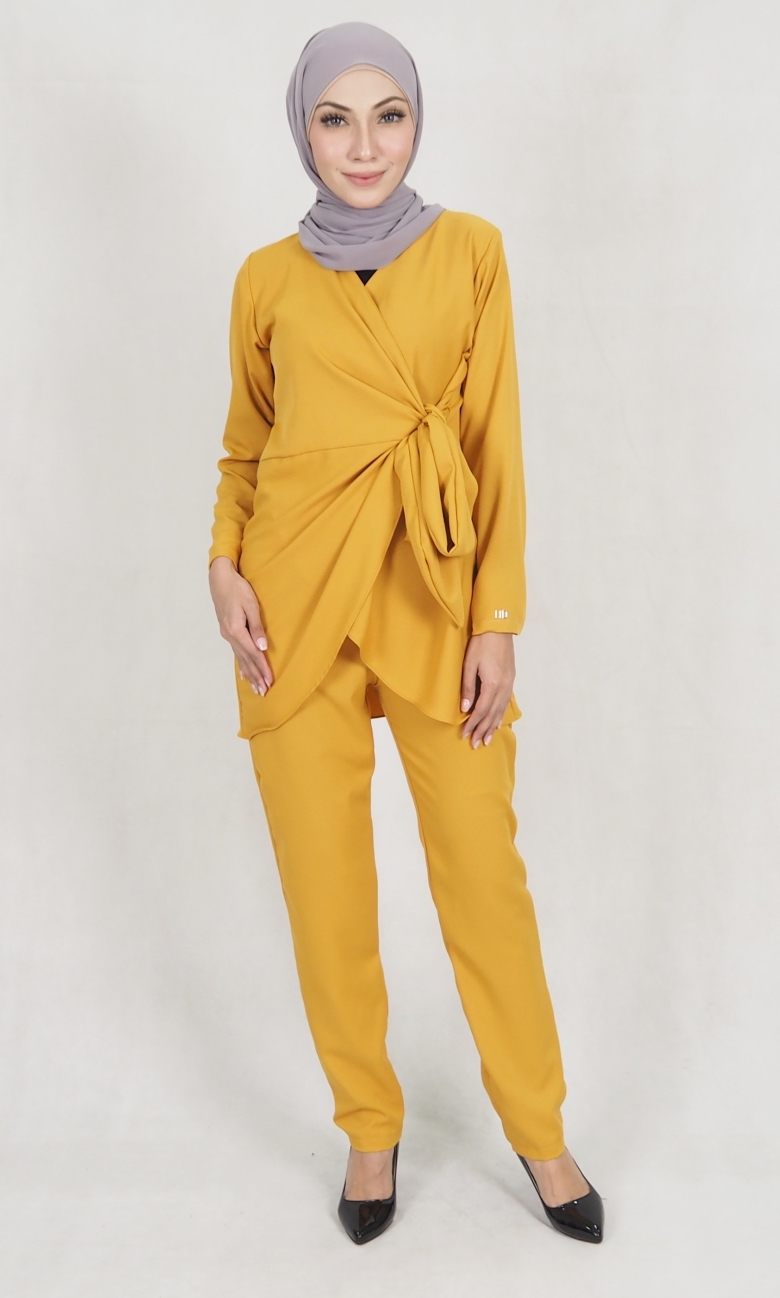 SW5158 Top & Pant Set (Plus Size) Mustard
