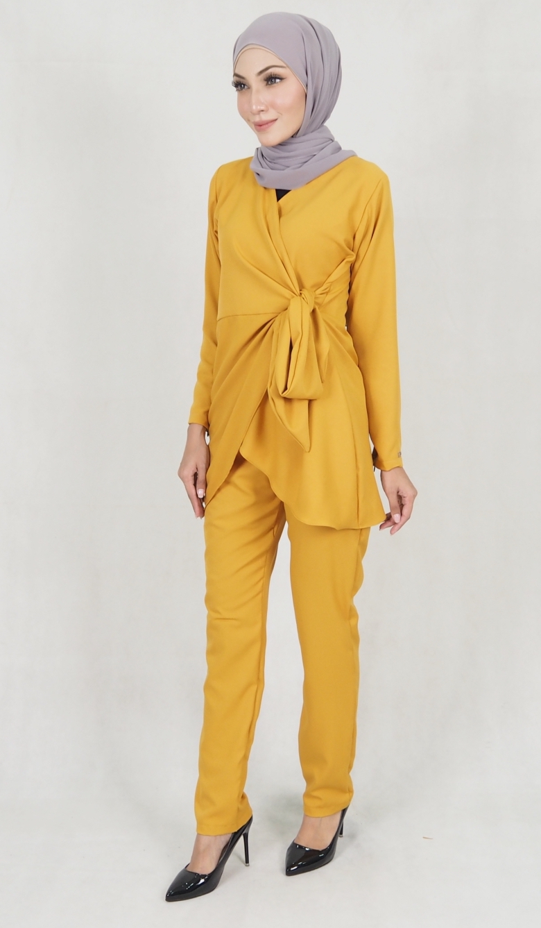 SW5158 Top & Pant Set (Plus Size) Mustard