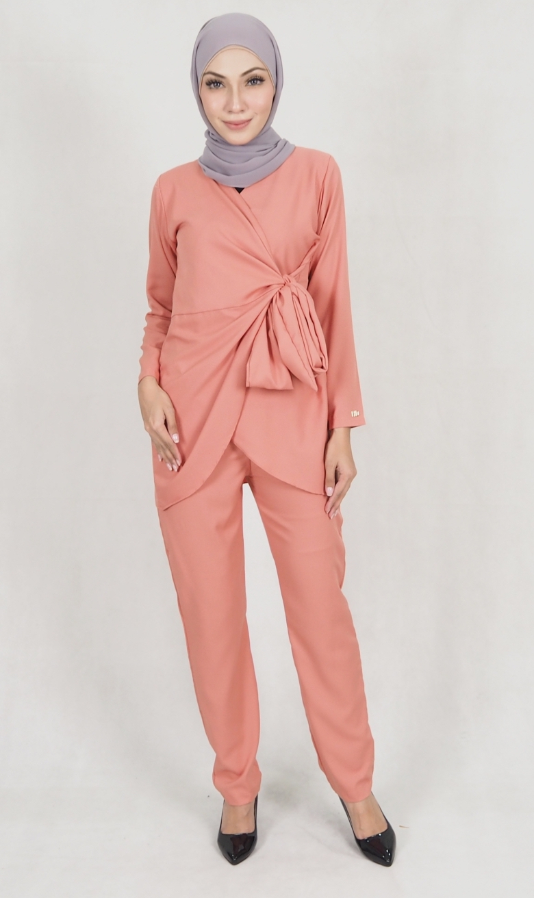 SW5158 Top & Pant Set (Plus Size) Peach