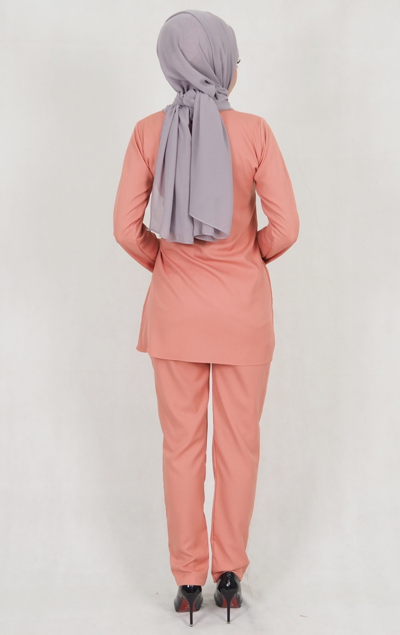 SW5158 Top & Pant Set (Plus Size) Peach
