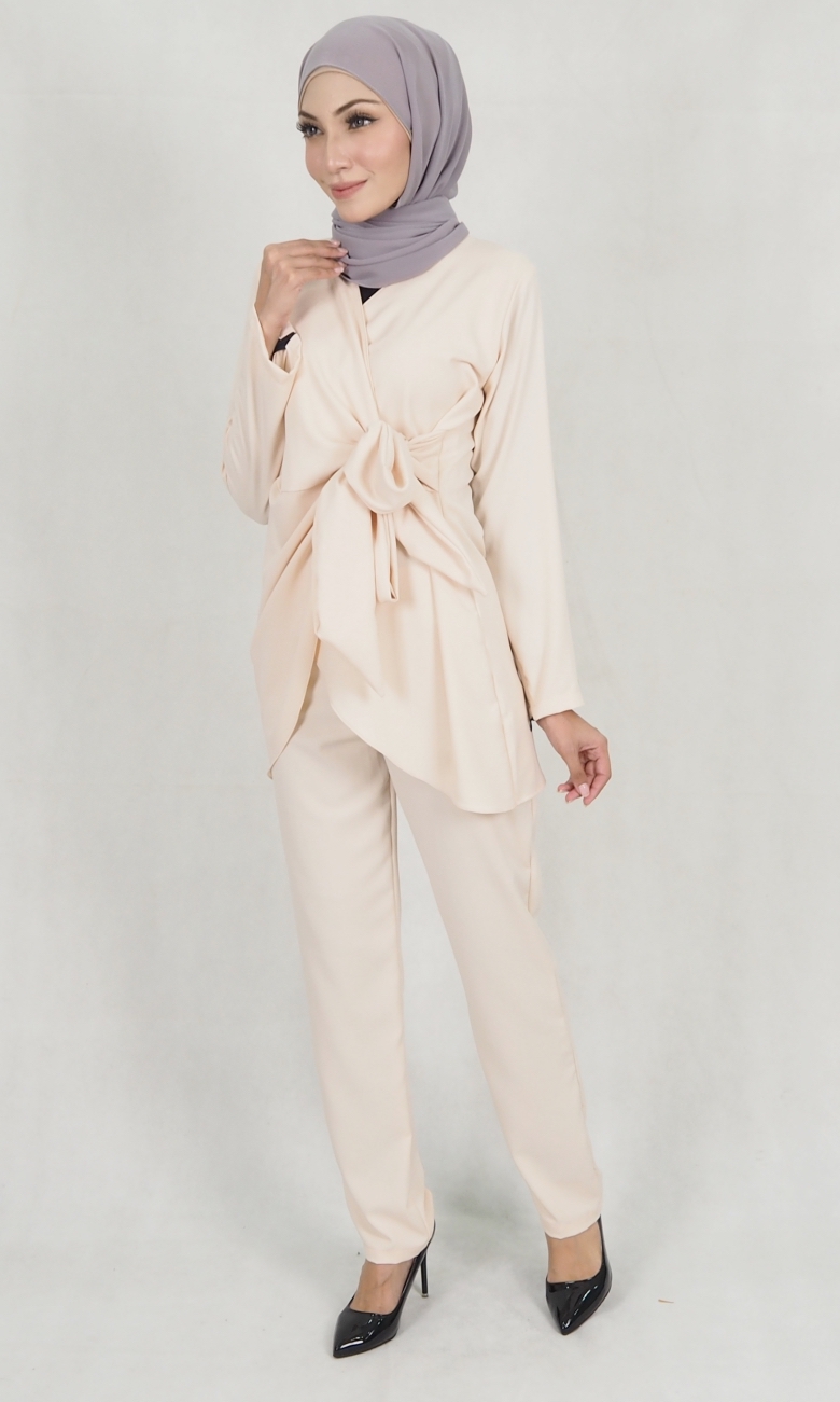 SW5159 Top & Pant Set (Plus Size) Cream