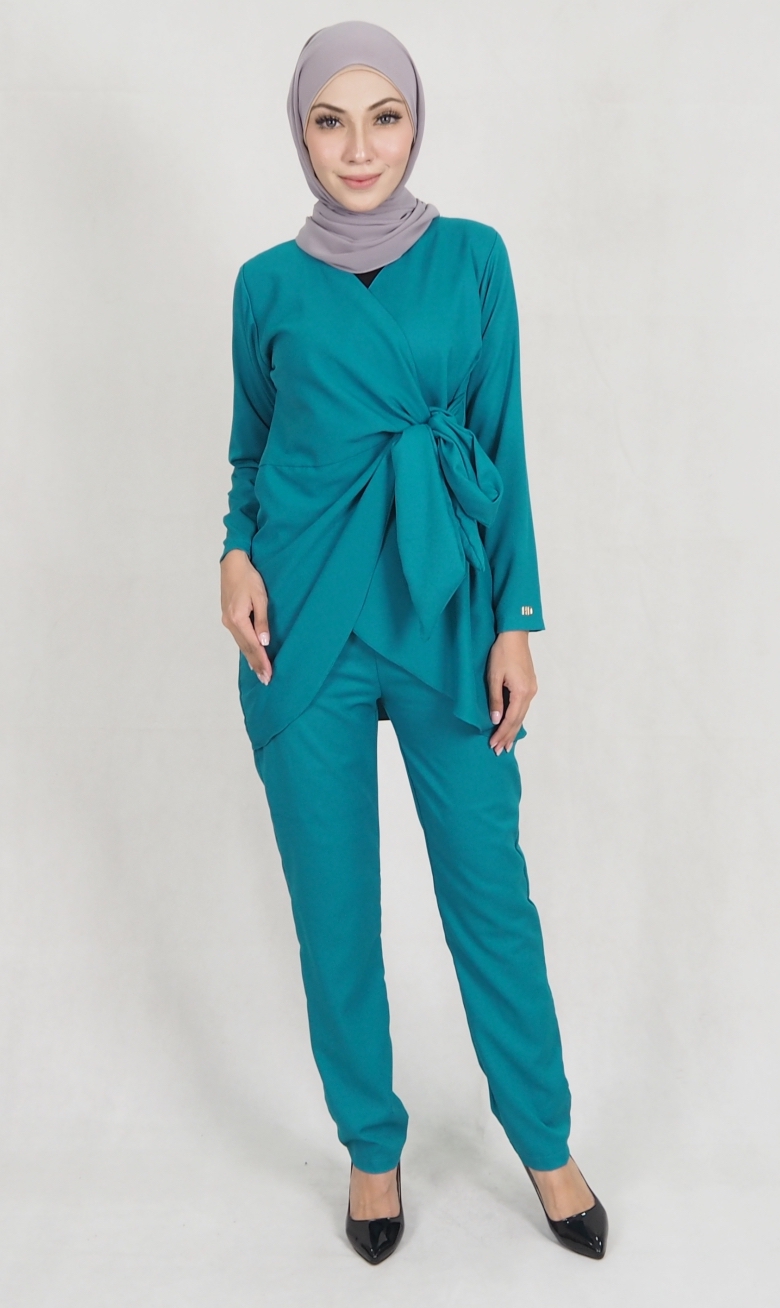 SW5159 Top & Pant Set (Plus Size) Dark Green