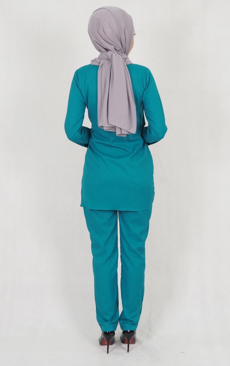 SW5159 Top & Pant Set (Plus Size) Dark Green