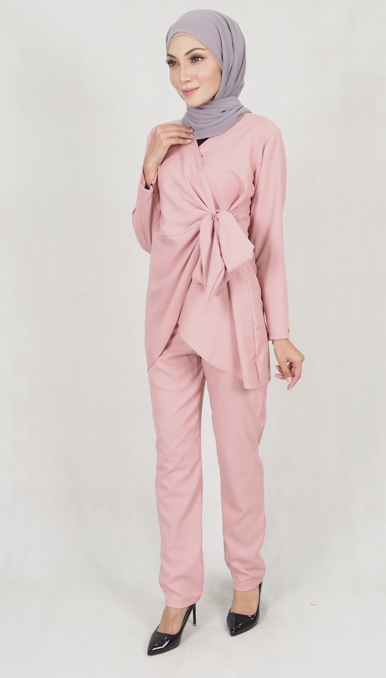 SW5159 Top & Pant Set (Plus Size) Dusty Pink