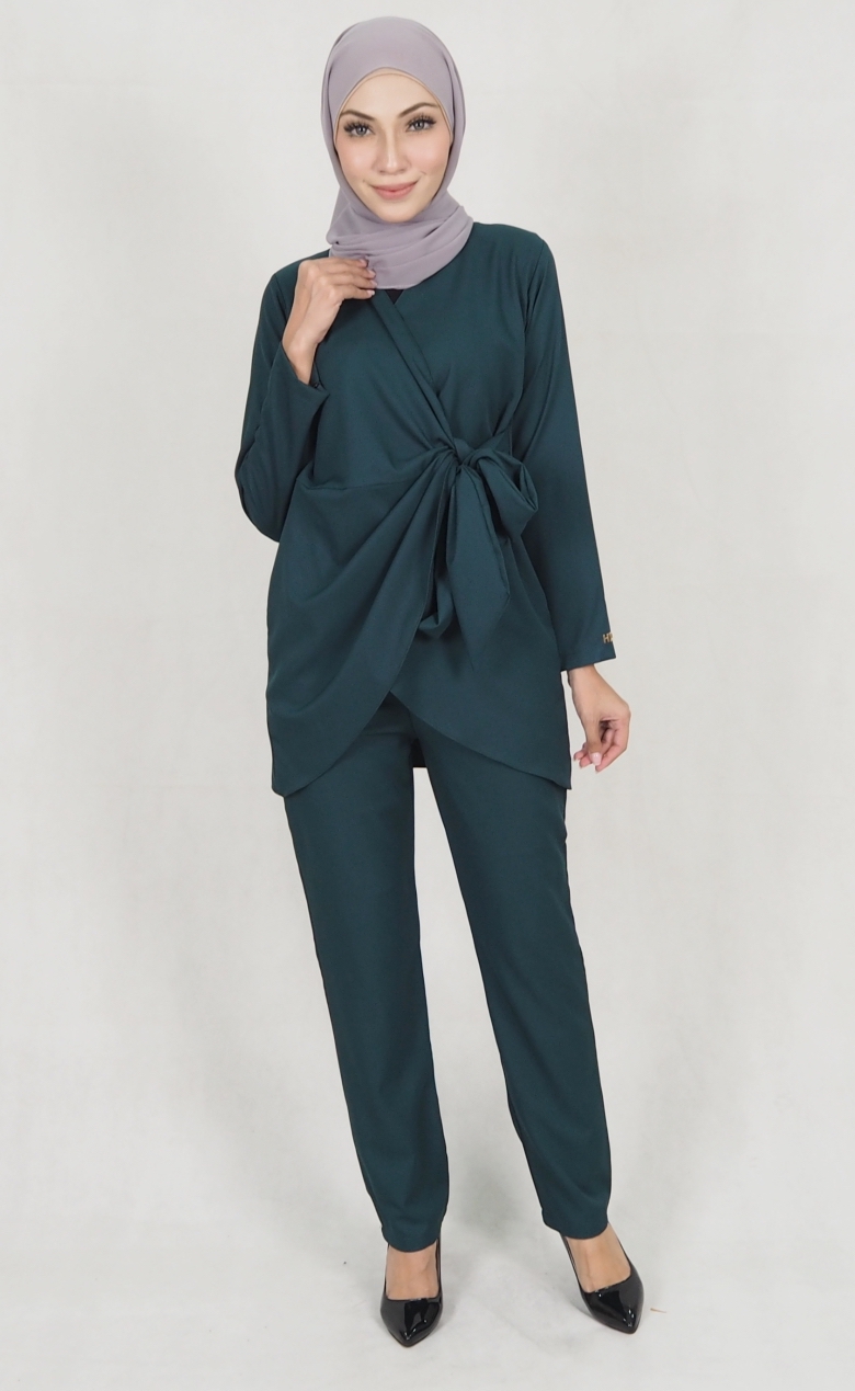 SW5159 Top & Pant Set (Plus Size) Emerald Green