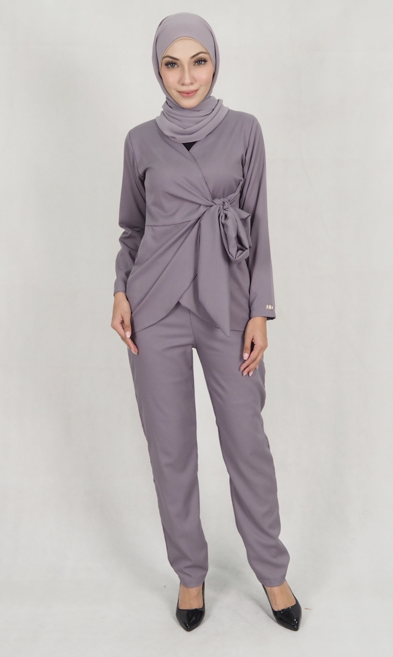 SW5159 Top & Pant Set (Plus Size) Grey