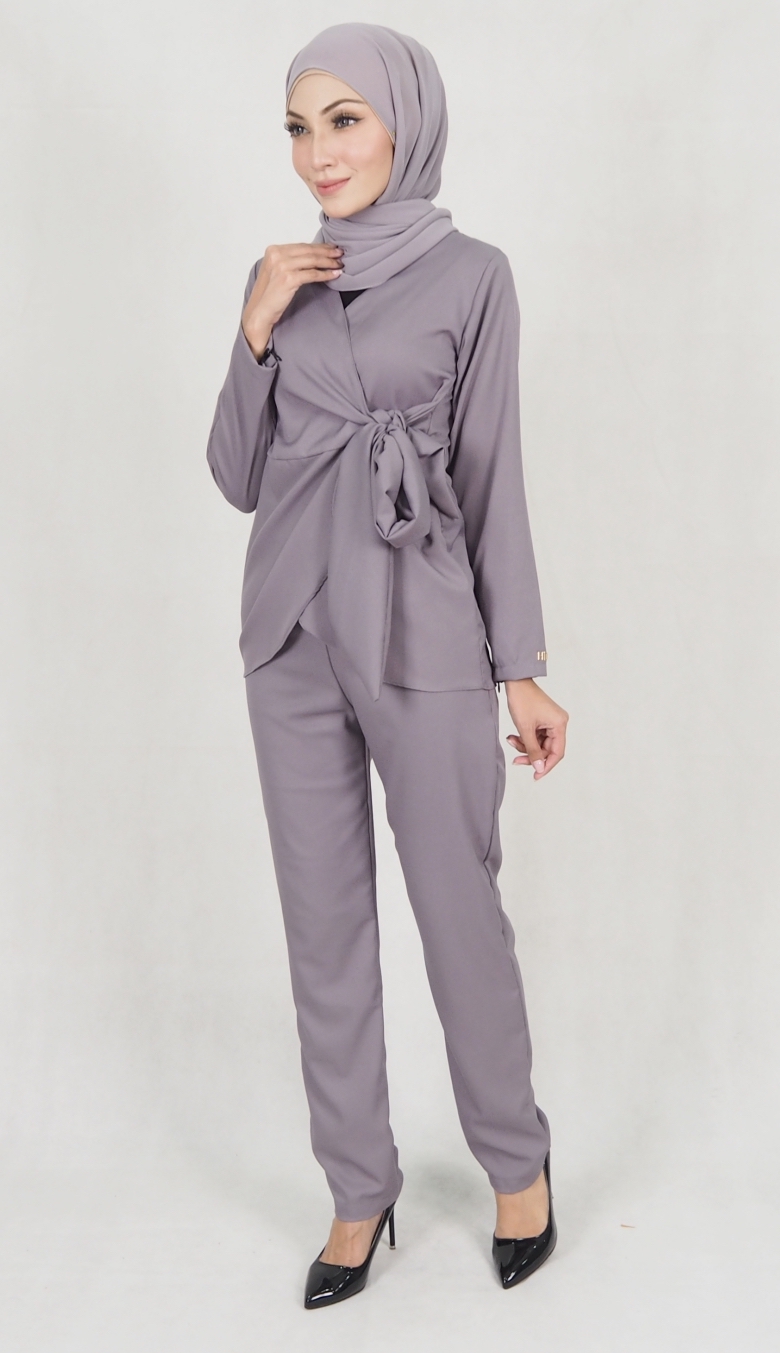 SW5159 Top & Pant Set (Plus Size) Grey