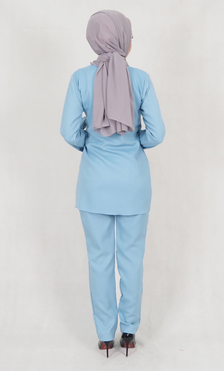 SW5159 Top & Pant Set (Plus Size) Light Blue