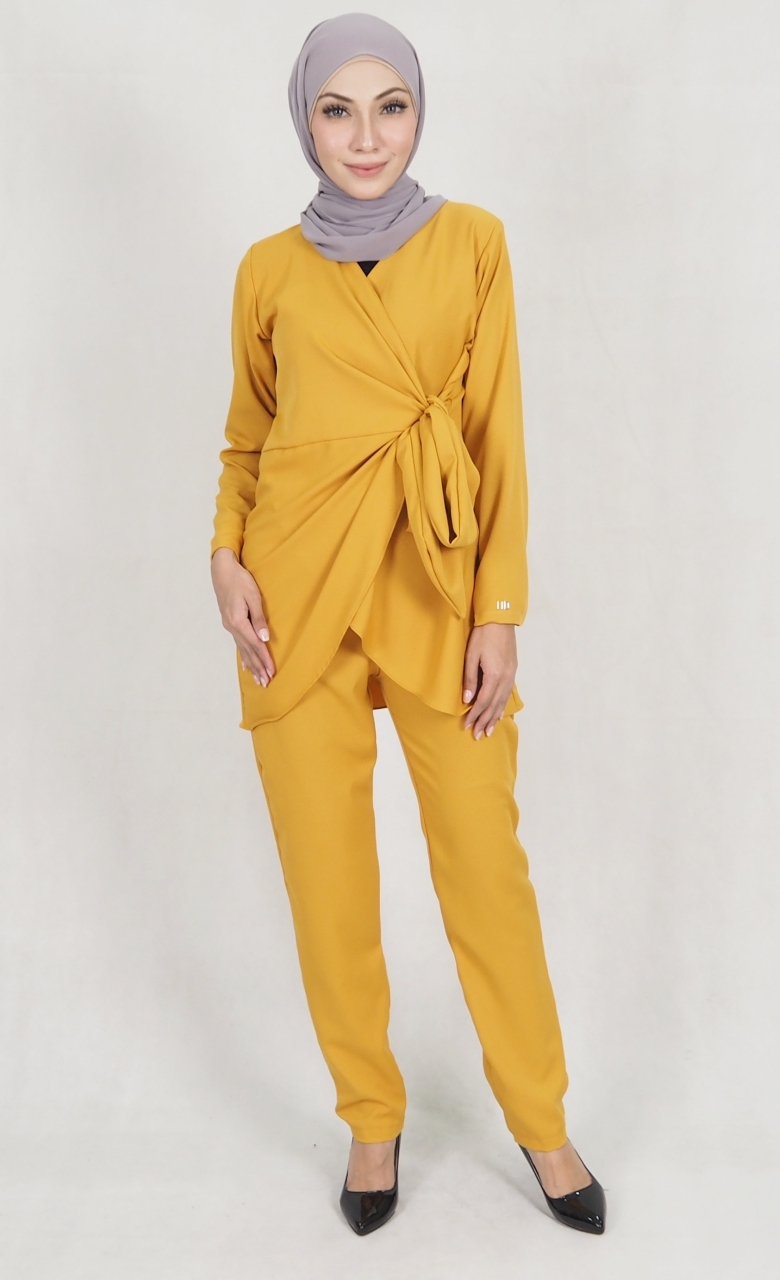 SW5159 Top & Pant Set (Plus Size) Mustard