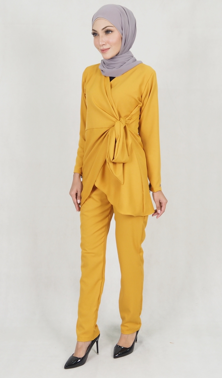 SW5159 Top & Pant Set (Plus Size) Mustard