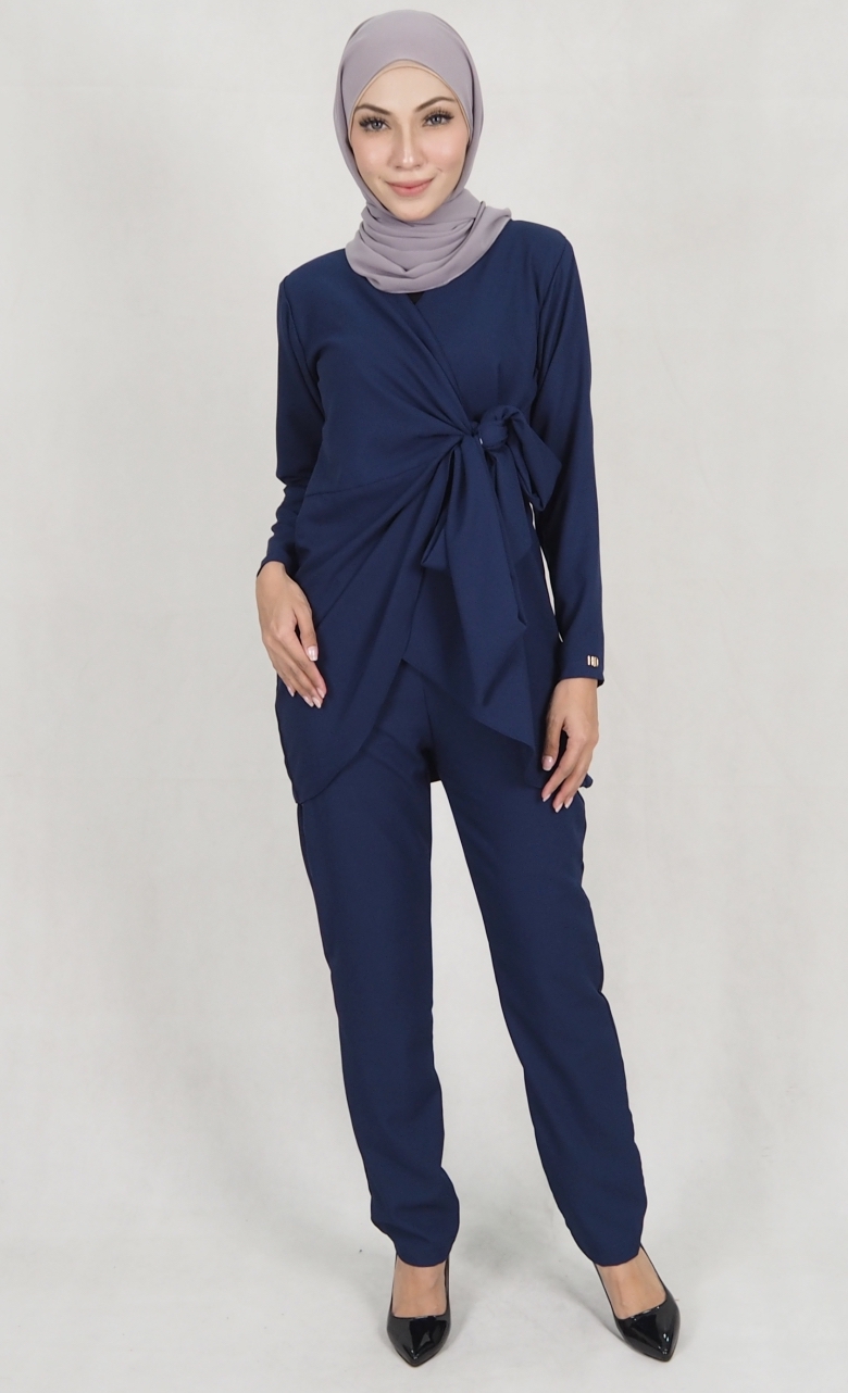 SW5159 Top & Pant Set (Plus Size) Navy