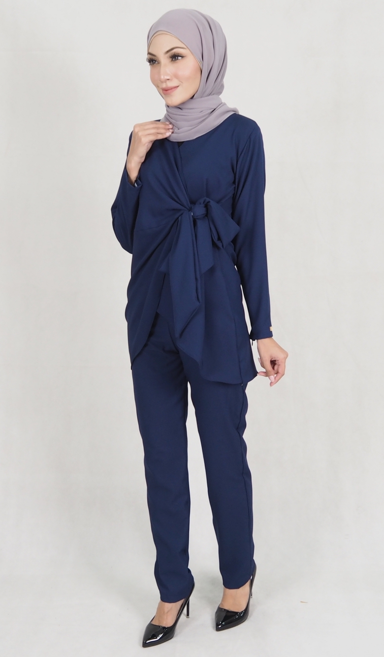 SW5159 Top & Pant Set (Plus Size) Navy