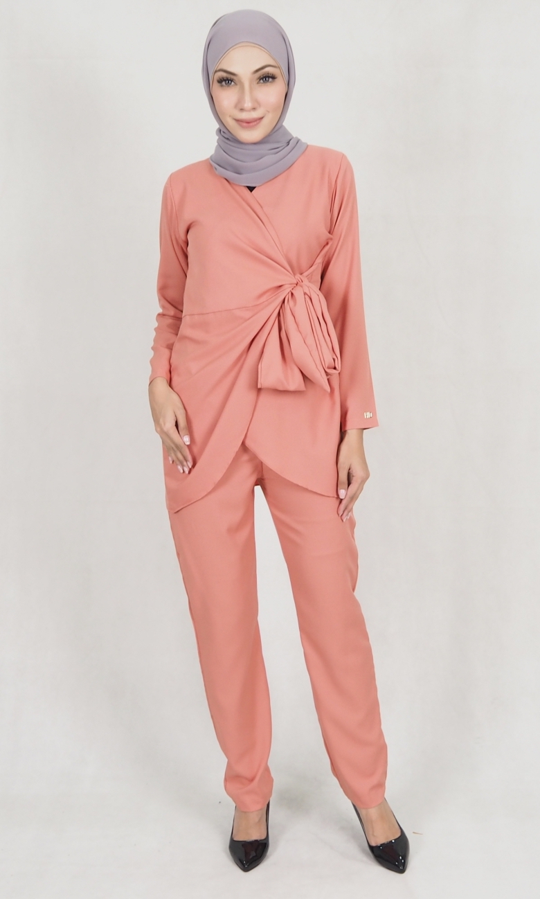 SW5159 Top & Pant Set (Plus Size) Peach