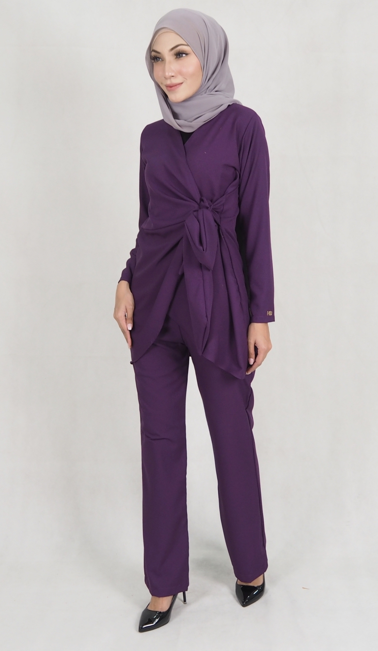 SW5159 Top & Pant Set (Plus Size) Purple