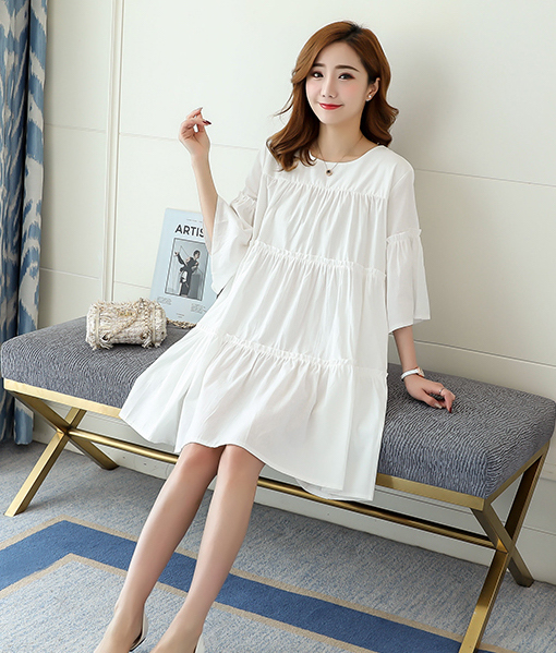 ZL759 Charming Maternity Dress White