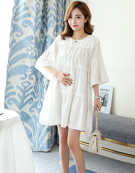 ZL759 Charming Maternity Dress White