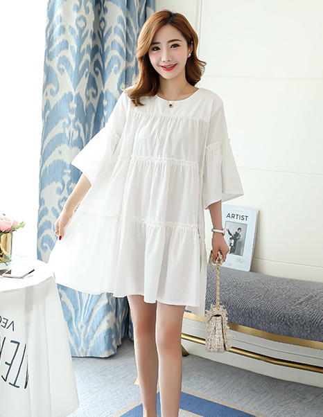 ZL759 Charming Maternity Dress White
