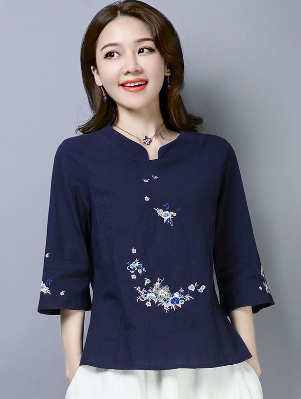 ZL764 Stylish Top Navy