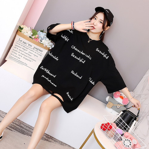 ZL768 Trendy Oversize Top Black