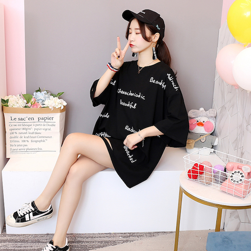 ZL768 Trendy Oversize Top Black