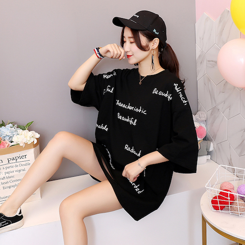 ZL768 Trendy Oversize Top Black