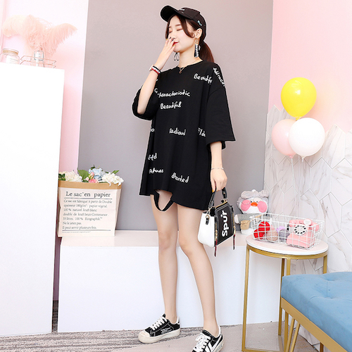 ZL768 Trendy Oversize Top Black