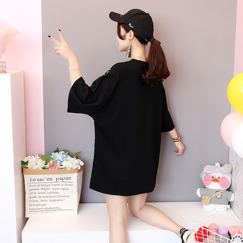 ZL768 Trendy Oversize Top Black