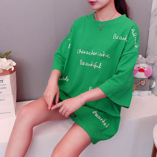 ZL768 Trendy Oversize Top Green