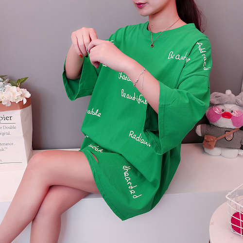 ZL768 Trendy Oversize Top Green