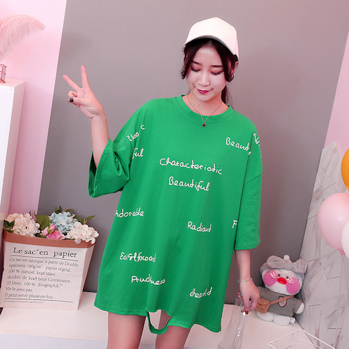 ZL768 Trendy Oversize Top Green