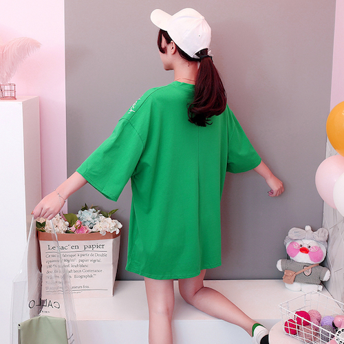 ZL768 Trendy Oversize Top Green