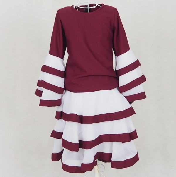 SW5162 Fashion Girl's Jubah Maroon