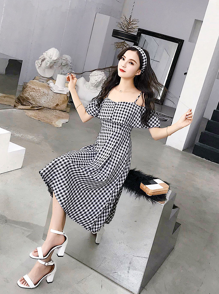 FF-159 Lovely Off Shoulder Dress Black