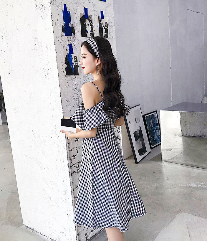 FF-159 Lovely Off Shoulder Dress Black