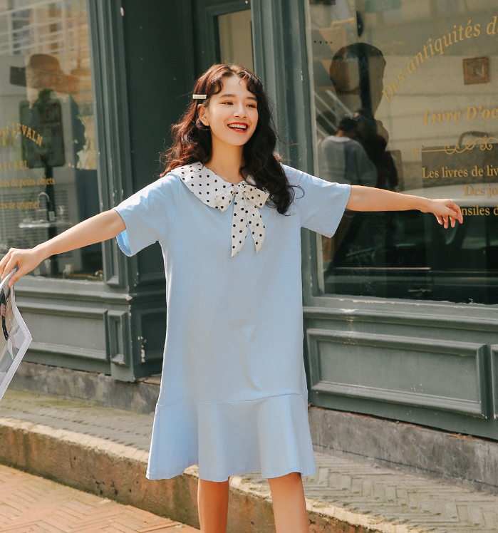 FF-174 Sweet Ribbon Dress Blue